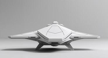 Abstract White Geometric Low Poly Spaceship Design photo
