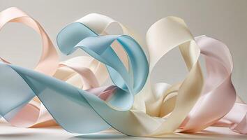 Flowing ribbons of color intertwine in a delicate arrangement creating a soothing visual experience. photo