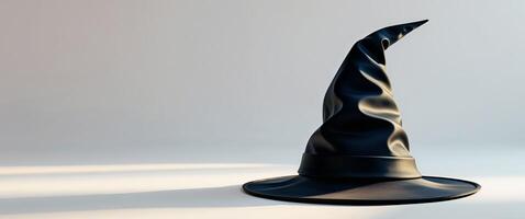Black wizard hat with a pointed hat on top. photo