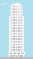 classic vintage tall skyscraper skyline with grey color tone and windows on blue sky background and reflect mirror vector
