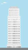 classic tall skyscraper skyline with grey color tone and windows on blue sky background and reflect mirror vector