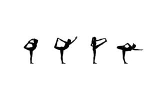 Beautiful girl exercising silhouettes for fitness enthusiasts vector