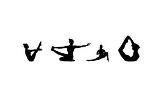 Girls Exercise Silhouette Training vector