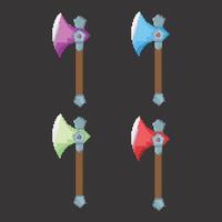 set of axes pixel art vector