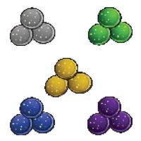 variation color of coin pixel art vector