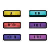 start menu pixel game art vector