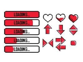 set of panel for pixel game vector