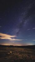 The milky way over the desert at night photo