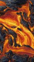 Lava flowing from the ground in a lava field photo