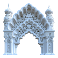 Decorative white arches of intricate design with elegant structure png