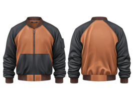 A stylish bomber jacket with its front and back view png