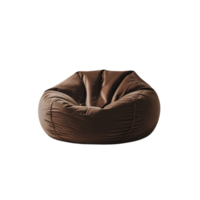 Brown Bean Bag Chair on Transparent Background Comfortable Seating Furniture png