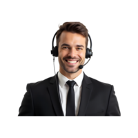 Smiling Customer Support Representative Isolated on Transparent Background png