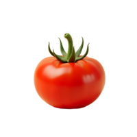 Isolated Tomato with Unique Green Stem Mutation on Transparent Background png