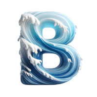 The letter b is made of waves png
