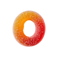 A red and orange jelly ring on a black background png