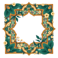 Ornate frame with flowers and leaves png