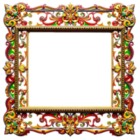 an ornate frame with a red and green border png