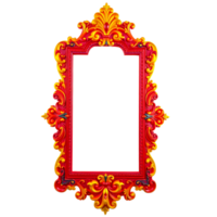 a red and yellow frame with a gold and red design png
