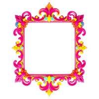 a colorful frame with a floral design transparent background png