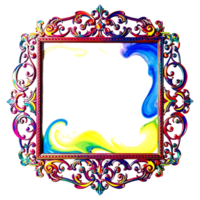 a colorful frame with a swirl pattern transparent background png