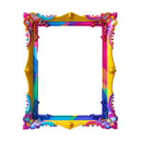 Colorful frame with a rainbow pattern transparent background png