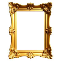 golden frame on transparent background png