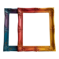 two colorful frames on a transparent background png