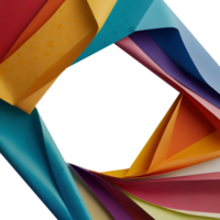 a colorful paper folded into a square shape transparent background png