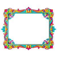 Frame with ornate design on transparent background png