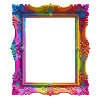 a colorful frame with a rainbow pattern transparent background png
