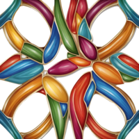 a colorful pattern of ribbons and leaves transparent background png