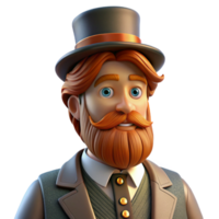 dramatic modern beautiful modern Portrait of a melancholic Victorian gentleman with a long, flowing auburn beard, wearing a velvet waistcoat and a monocle, illuminated by a single, dusty sunbeam,... png