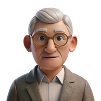 extraordinary creative elegant rustic Portrait of an elderly man with wrinkled skin and a wise gaze, wearing a tweed jacket and spectacles, low-key Rembrandt lighting, photorealistic, high quality... png