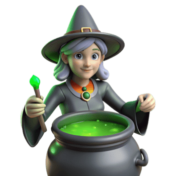 sereno rústico deslumbrante moderno uma poderoso bruxa fermentação uma poção dentro uma caldeirão, estranho verde luz, gótico Horror estilo genuíno exclusivo png