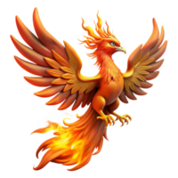 dramatic classic beautiful abstract A majestic phoenix rising from the ashes, fiery, dramatic lighting, mythical creature style professional genuine png