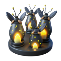 impressive creative elegant modern A group of fireflies illuminating a dark forest at night, bioluminescent lighting, fantasy style exclusive exclusive png