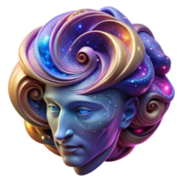 wonderful vintage extraordinary vintage An abstract portrait composed of swirling galaxies and nebulae, forming the face of a cosmic entity, with vibrant colors and intricate details exclusive... png