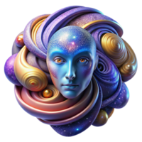 extraordinary rustic extraordinary modern An abstract portrait composed of swirling galaxies and nebulae, forming the face of a cosmic entity, with vibrant colors and intricate details premium... png