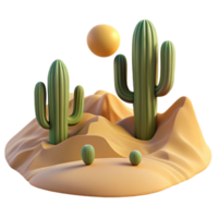 extraordinary rustic magnificent traditional A desert landscape with towering cacti and sand dunes, harsh sunlight, minimalist style professional high resolution png