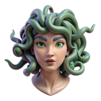 extraordinary abstract dramatic abstract A beautiful Medusa with snakes for hair, menacing and seductive, Art Deco style high resolution exclusive png