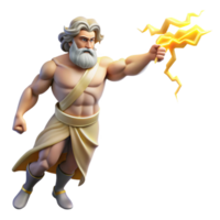 sereno minimalista vivace astratto Zeus lanciare un' fulmine bullone a partire dal il cieli, dinamico illuminazione, romanticismo stile premio alto risoluzione png