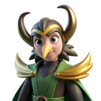 beautiful vintage wonderful contemporary A mischievous Loki transforming into a raven, dynamic and shadowy lighting, Norse mythology style original exclusive png