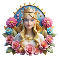 lindo artístico deslumbrante tradicional freyja, deusa do amor, cercado de florescendo flores, brilhante e vibrante iluminação, rococó estilo Alto qualidade genuíno png