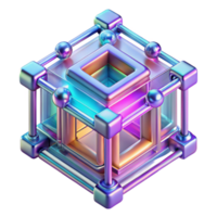 vibrant contemporary stunning classic A transparent quantum computer processing information, complex geometric shapes forming and dissolving within, vibrant neon colors, abstract style high... png