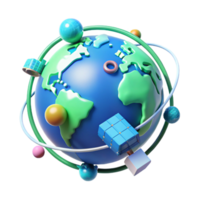 impressive abstract extraordinary creative A holographic projection of the Earth rotating slowly, surrounded by data streams and satellite icons, cool blue and green tones, futuristic style... png