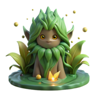 magnificent contemporary extraordinary modern A serene forest spirit, formed from flowing water and leaves, surrounded by glowing fireflies, soft, diffused light.... png