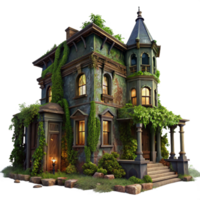serene minimalist extraordinary abstract A dilapidated Victorian mansion, overgrown with ivy, illuminated by a single flickering gas lamp through a broken window, eerie atmosphere, dark fantasy,... png