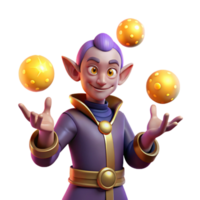 impressive contemporary serene creative A mischievous imp juggling glowing orbs of arcane energy in a dusty attic filled with forgotten artifacts, warm candlelight, Rembrandt style original... png