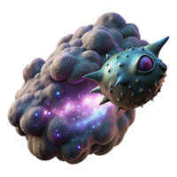 elegant vintage beautiful rustic A colossal, bio-engineered space creature with iridescent scales drifts through a cosmic dust cloud, lit by the ethereal glow of a nearby quasar.... png